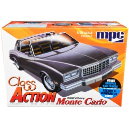 Skill 2 Model Kit 1980 Chevrolet Monte Carlo 'Class Action' with Motorcycle and Trailer (Skill 2) 1/25 Scale Model Car by MPC