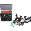 Formula One F1 Pit Crew 7 Figurine Set Team Black for 1/18 Scale Models by American Diorama