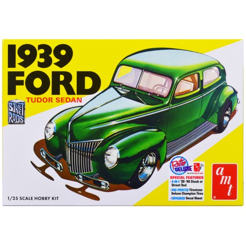 Skill 2 Model Kit 1939 Ford Tudor Sedan 'Street Rod' Series 1/25 Scale Model by AMT