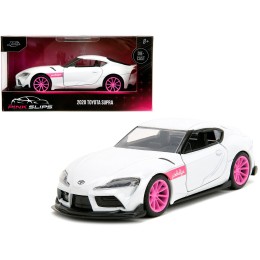 2020 Toyota Supra White Metallic with Pink Wheels 'Pink Slips' Series 1/32 Diecast Model Car by Jada