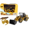 CAT Caterpillar 950M Wheel Loader with Bucket and Log Fork with Two Log Poles 'Play & Collect!' 1/64 Diecast Model by Diecast Masters