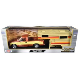 1992 Chevrolet 454 SS Pickup Truck Copper Metallic with Beige Sides with Camper Shell 'American Classics' Series 1/24 Diecast Model Car by Motormax
