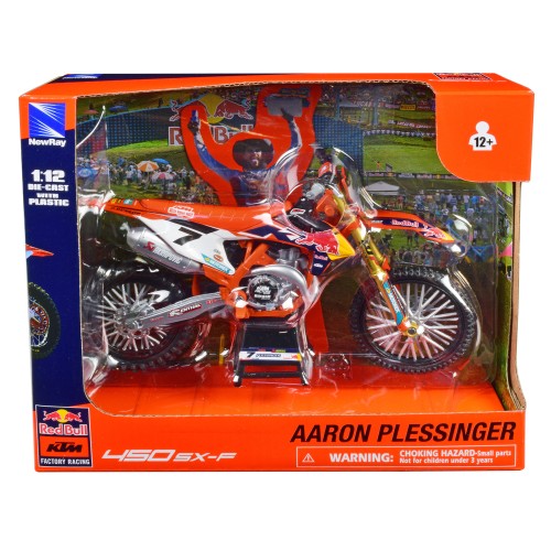 KTM 450 SX-F Motorcycle #7 Aaron Plessinger 'Red Bull KTM Factory Racing' 1/12 Diecast Model by New Ray