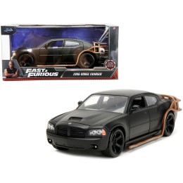 2006 Dodge Charger Matt Black with Outer Cage 'Fast & Furious' Movie 1/24 Diecast Model Car by Jada