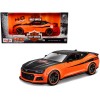 2017 Chevrolet Camaro ZL1 Orange and Black 'Harley Davidson' 'H-D Custom' Series 1/24 Diecast Model Car by Maisto