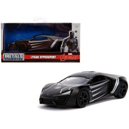 Lykan Hypersport Matt Black 'Black Panther' Theme 'Avengers' 'Marvel' Series 1/32 Diecast Model Car by Jada