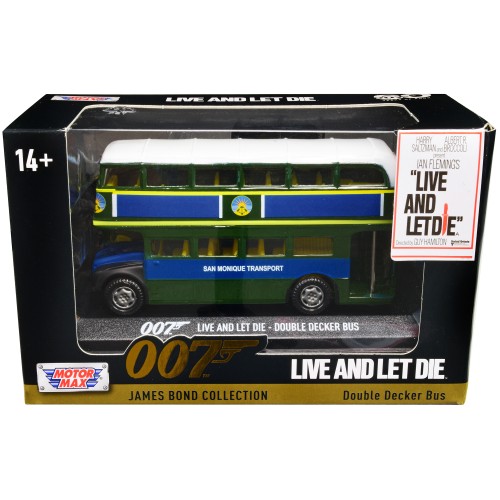 Double Decker Bus 'San Monique Transport' James Bond 007 'Live and Let Die' (1973) Movie 'James Bond Collection' Series Diecast Model Car by Motormax