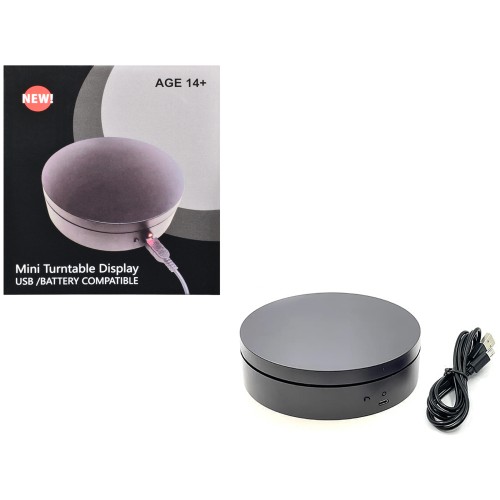 Mini Turntable Rotating Display Stand 4.75' with Black Base for 1/64 Scale Model Cars