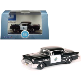 1955 Buick Century 'California Highway Patrol' (CHP) Black 1/87 (HO) Scale Diecast Model Car by Oxford Diecast