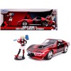 1969 Chevrolet Corvette Stingray with Harley Quinn Diecast Figurine 'DC Comics' Series 1/24 Diecast Model Car by Jada