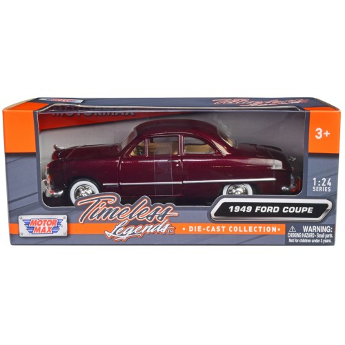1949 Ford Coupe Burgundy 1/24 Diecast Model Car by Motormax