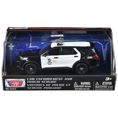 2022 Ford Police Interceptor Utility 'LAPD (Los Angeles Police Department)' Black and White 'Law Enforcement and Public Service' Series 1/43 Diecast Model Car by Motormax