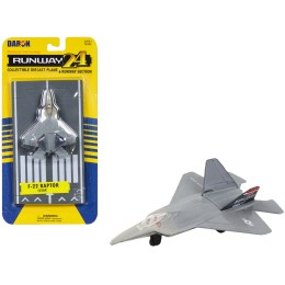 Lockheed Martin F-22 Raptor Stealth Aircraft Gray 'United States Air Force YF-22' with Runway Section Diecast Model Airplane by Runway24
