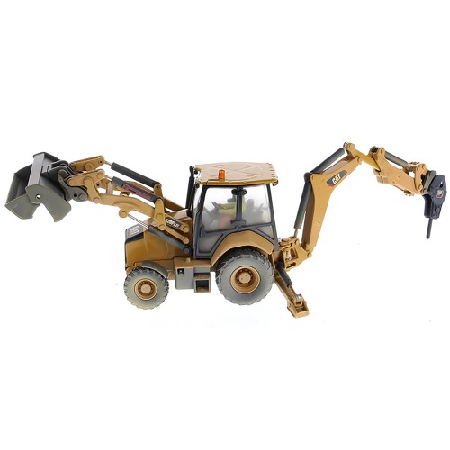CAT Caterpillar 420F2 IT Backhoe Loader with Operator Yellow 'Weathered Series' 1/50 Diecast Model by Diecast Masters