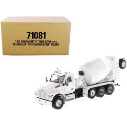 Kenworth T880 SFFA with McNeilus Bridgemaster Concrete Mixer White 'Transport Series' 1/50 Diecast Model by Diecast Masters