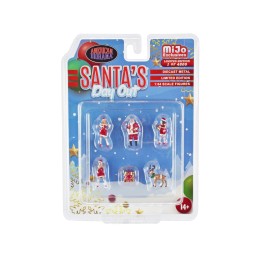 'Santa's Day Out' 6 piece Diecast Set (1 Man 2 Women 1 Reindeer 1 Present Figures and Accessories) Limited Edition to 4800 pieces Worldwide 1/64 Scale Models by American Diorama