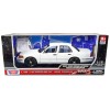 2001 Ford Crown Victoria Police Car Unmarked White 'Custom Builder's Kit' Series 1/18 Diecast Model Car by Motormax