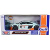 Audi R8 LMS GT3 #28 Light Blue with Orange Stripes 'Gulf Oil' 'Gulf Die-Cast Collection' 1/24 Diecast Model Car by Motormax
