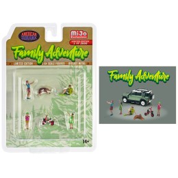 'Family Adventure' 6 piece Diecast Figure Set (4 Figures 1 Dog 1 Tricycle) Limited Edition to 3600 pieces Worldwide 1/64 Scale Models by American Diorama