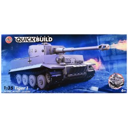 Skill 1 Model Kit Tiger I Tank 'German Army' Snap Together Painted Plastic Model Tank Kit 1/35 Scale by Airfix Quickbuild