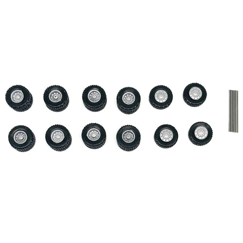 All-Terrain Wheel Sets (2 Front and 4 Rear) 1/87 (HO) Plastic Model by Promotex