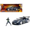 1993 Mazda RX-7 Dark Blue with Graphics and Kakashi Hatake Diecast Figure 'Naruto Shippuden' (2009-2017) TV Series 'Anime Hollywood Rides' Series 1/24 Diecast Model Car by Jada