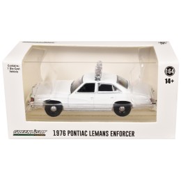 1976-77 Pontiac LeMans Enforcer White with Light Bar 'Hot Pursuit - Hobby Exclusive' Series 1/64 Diecast Model Car by Greenlight