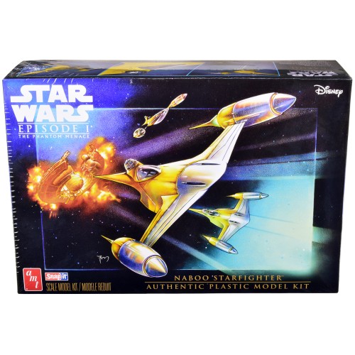 Skill 2 Model Kit Naboo Starfighter Spaceship 'Star Wars: Episode I - The Phantom Menace' (1999) Movie 1/48 Scale Model by AMT