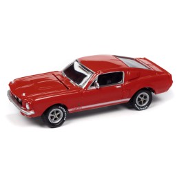 1967 Shelby GT-350 Red with White Side Stripes 'Mecum Auctions' 'Pop Culture' 2024 Release 2 1/64 Diecast Model Car by Johnny Lightning