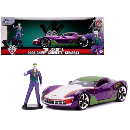 2009 Chevrolet Corvette Stingray with Joker Diecast Figurine 'DC Comics' Series 1/24 Diecast Model Car by Jada