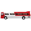 Flxible 53102 New Look Transit Bus 'Pittsburgh Area Transit' Red and White 'Vintage Bus & Motorcoach Collection' Limited Edition 1/87 (HO) Diecast Model by Iconic Replicas