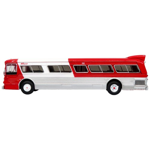 Flxible 53102 New Look Transit Bus 'Pittsburgh Area Transit' Red and White 'Vintage Bus & Motorcoach Collection' Limited Edition 1/87 (HO) Diecast Model by Iconic Replicas