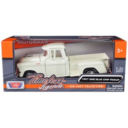 1957 GMC Blue Chip Pickup Truck White 'Timeless Legends' Series 1/24 Diecast Model Car by Motormax