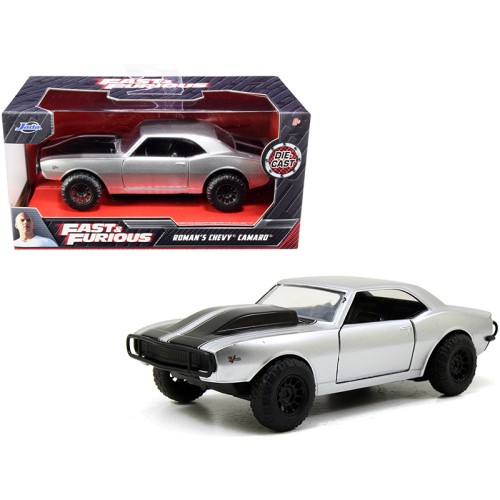 Roman's Chevrolet Camaro Z/28 Silver with Black Stripes 'Fast & Furious 7' (2015) Movie 1/32 Diecast Model Car by Jada