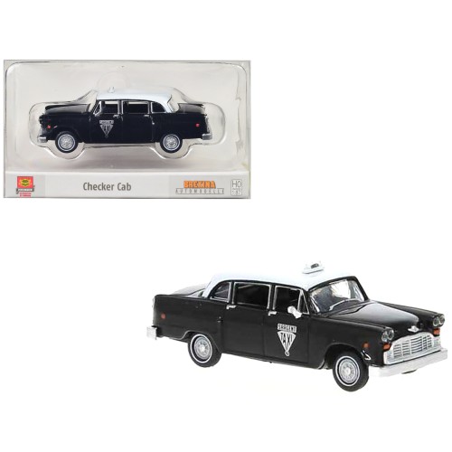 1974 Checker Cab Black and White 'Winnipeg' 1/87 (HO) Scale Model Car by Brekina