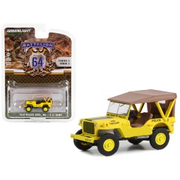 1949 Willys Jeep MB U.S. Army '545th Military Police Company Camp Drake Japan Training Camp' Yellow 'Battalion 64' Series 3 1/64 Diecast Model Car by Greenlight