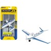 Beechcraft Bonanza Aircraft White with Blue Stripes 'N42997' with Runway Section Diecast Model Airplane by Runway24