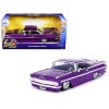 1959 Chevrolet Impala Lowrider Candy Purple with Wire Wheels 'Street Low' Series 1/24 Diecast Model Car by Jada
