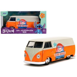 1961 Volkswagen Bus 'Stitch's Surf Shack' Orange and Gray 'Disney's Stitch' 'Hollywood Rides' Series 1/32 Diecast Model Car by Jada