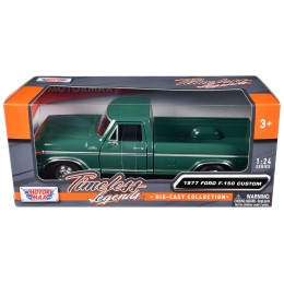 1977 Ford F-150 Custom Pickup Truck Green 'Timeless Legends' Series 1/24 Diecast Model Car by Motormax
