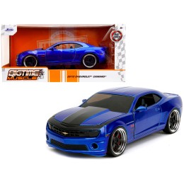 2010 Chevrolet Camaro Candy Blue with Black Hood 'Bigtime Muscle' Series 1/24 Diecast Model Car by Jada