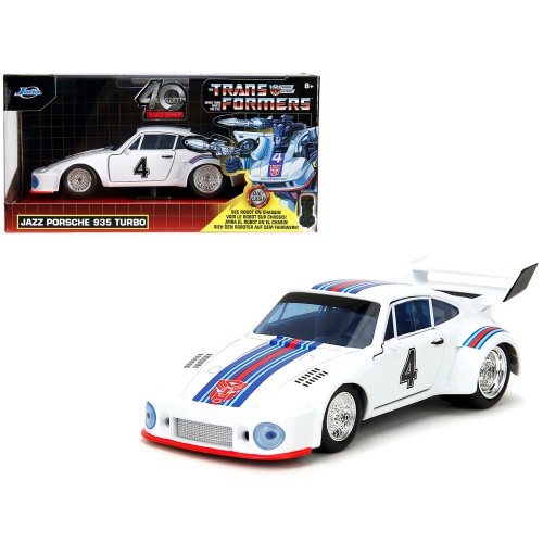 Porsche 935 Turbo #4 'Jazz' White with Blue and Red Stripes 'Transformers' 'Hollywood Rides' Series 1/32 Diecast Model Car by Jada