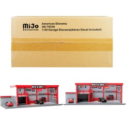'Garage Diorama Advan' Diorama with Decals for 1/64 Scale Models by American Diorama
