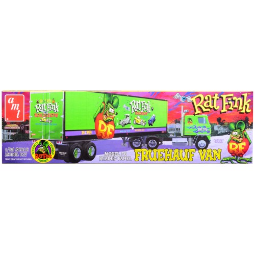 Skill 3 Model Kit Fruehauf FB Beaded Panel Van Trailer 'Rat Fink' 1/25 Scale Model by AMT
