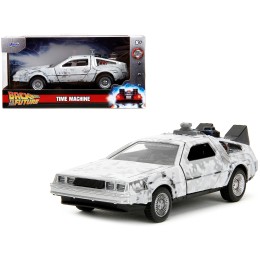 DMC DeLorean Time Machine Brushed Metal (Frost Version) 'Back to the Future' (1985) Movie 'Hollywood Rides' Series 1/32 Diecast Model Car by Jada
