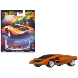 Lancia Stratos Zero Concept Car Orange Metallic 'Hammer Drop' Series Diecast Model Car by Hot Wheels