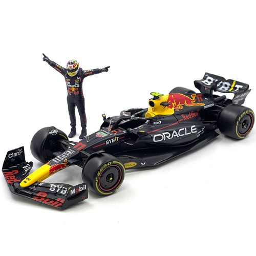 Red Bull Racing RB19 #11 Sergio Perez 'Oracle' Formula One F1 Championship 'Constructor Champions' (2023) with Driver Figure 1/24 Diecast Model Car by Bburago