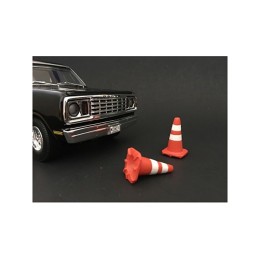 Traffic Cones Set of 4 Accessory For 1:24 Models by American Diorama
