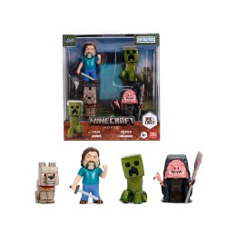 Set of 4 Diecast Figures 'A Minecraft Movie' (2025) Movie 'Metalfigs' Series Diecast Models by Jada