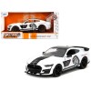 2020 Ford Mustang Shelby GT500 #65 White with Black Top and Stripes 'Ford Performance' 'Bigtime Muscle' Series 1/24 Diecast Model Car by Jada